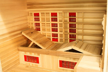 Inside the sauna